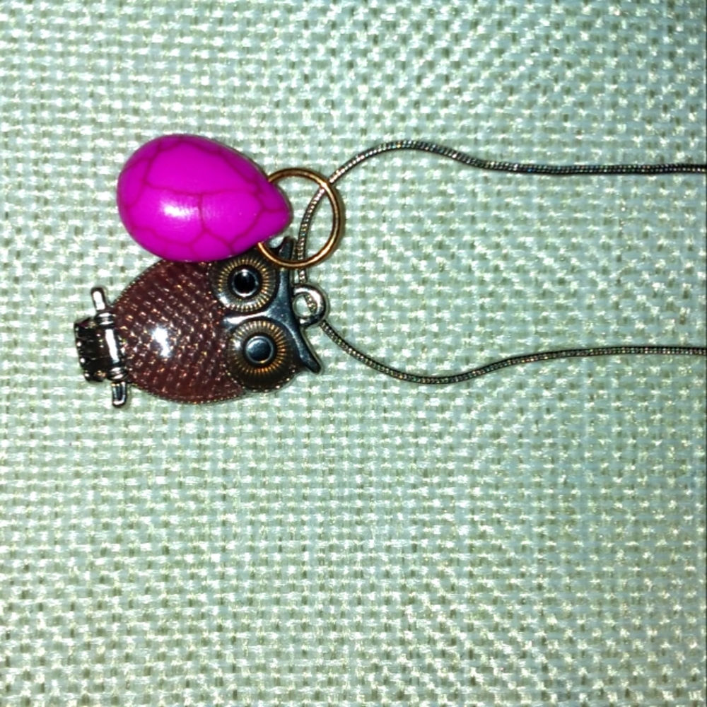 Pretty pink owl and pink moon.